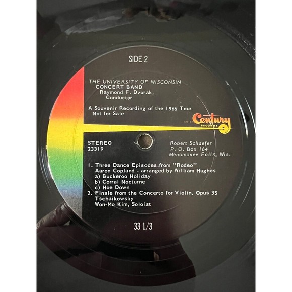 University Of Wisconsin Concert Band Raymond Dvorak Souvenir Recording 1966 Tour - Picture 7 of 7